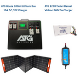 105AH Lithium Battery & 225W Solar Blanket Combo
